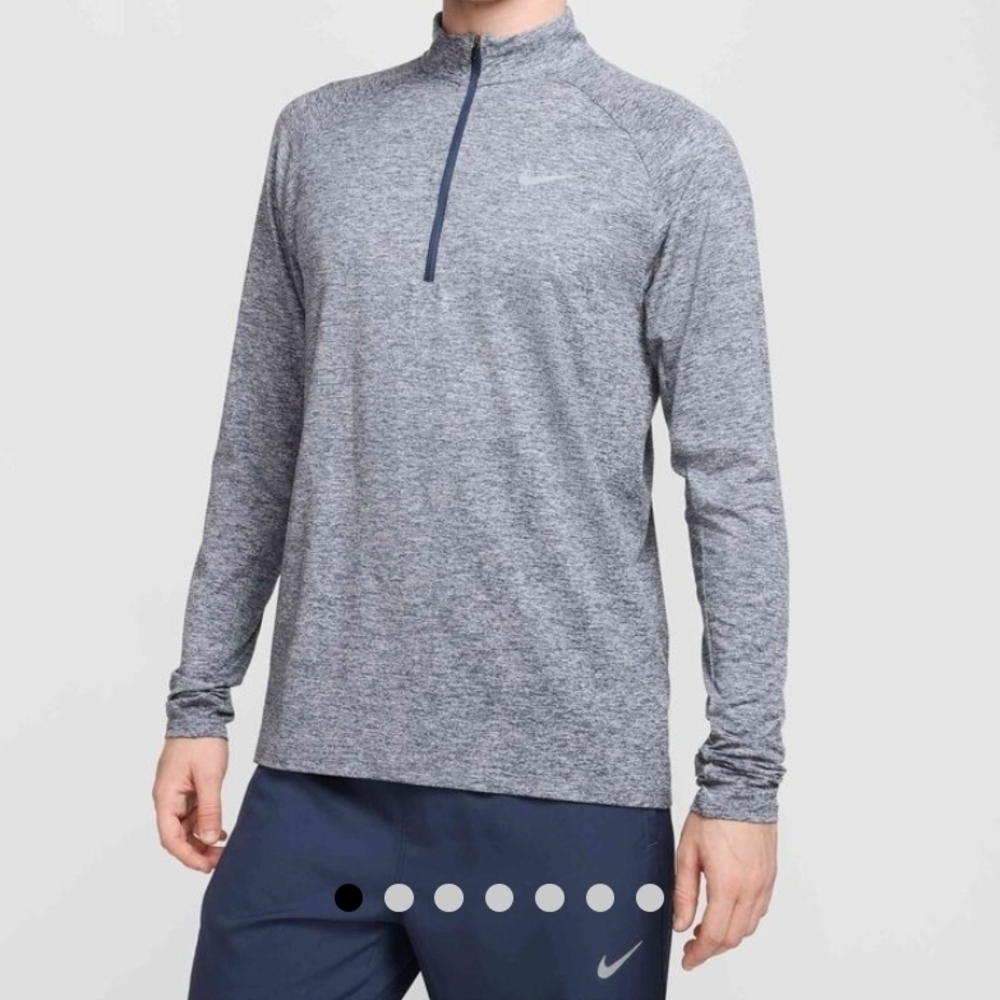 Nike Grayish/ Blue Quarter-zip Shirt- Dri Fit - 2XL